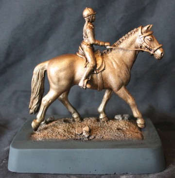 Dressuur paard met ruiter