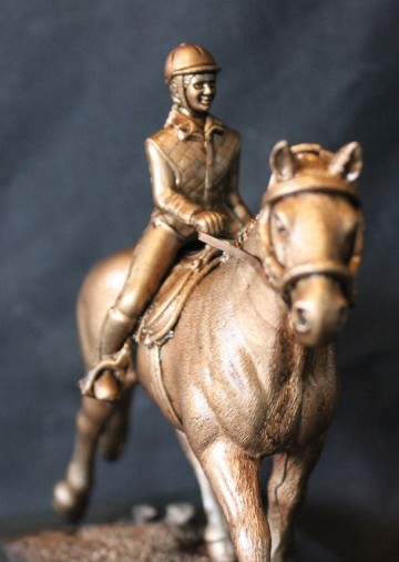 Dressuur paard met ruiter