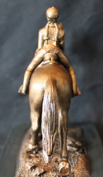 Dressuur paard met ruiter