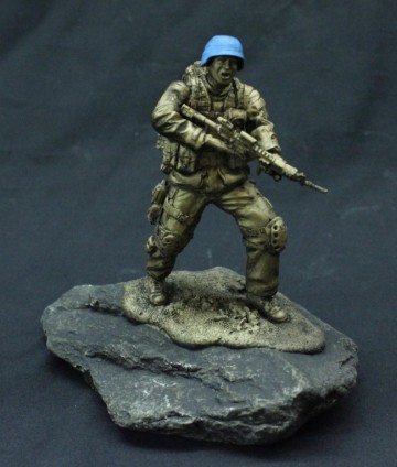 Infanterist met helm blauw