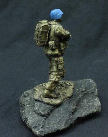 Infanterist met helm blauw