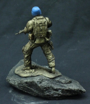 Infanterist met helm blauw