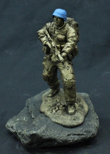 Infanterist met helm blauw