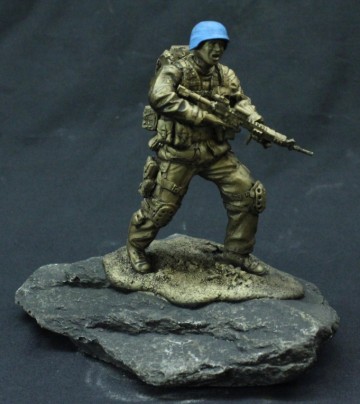 Infanterist met helm blauw
