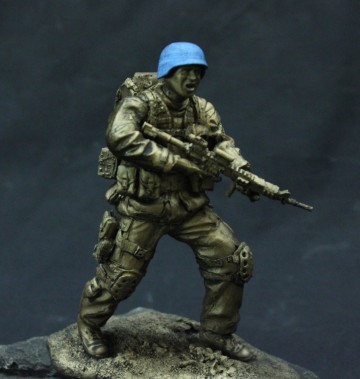 Infanterist met helm blauw